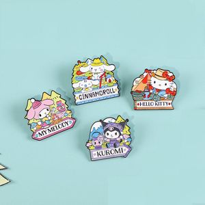 lieve meisjes kuromi melodie katten badge Leuke Anime Films Games Harde Emaille Pins Verzamel Cartoon Broche Rugzak Hoed Tas Kraag Revers Badges 959