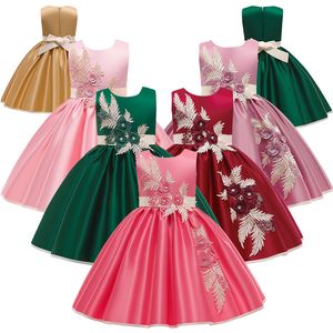 Robes d'anniversaire/de fête pour fille, or vert, vin rose, bijoux, robes de concours de beauté, robes de demoiselle d'honneur, jupes de tous les jours, vêtements pour enfants, SZ 2-10 D328253