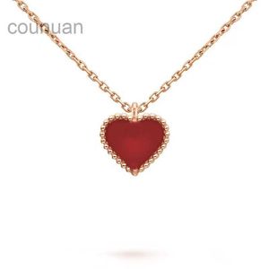Zoete hart hanger ketting ontwerper sieraden liefde kettingen vier blad klaver sterling zilver roze goud rood hartvormige ketting cadeau voor dameshuwelijk