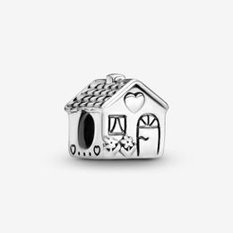 Sweet Home 100% 925 Silver Silver Little House Charms FIT
