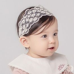 Doux infantile bébé bandeau broderie fleur élastique bandeau enfants enfants princesse bandeaux accessoire de cheveux