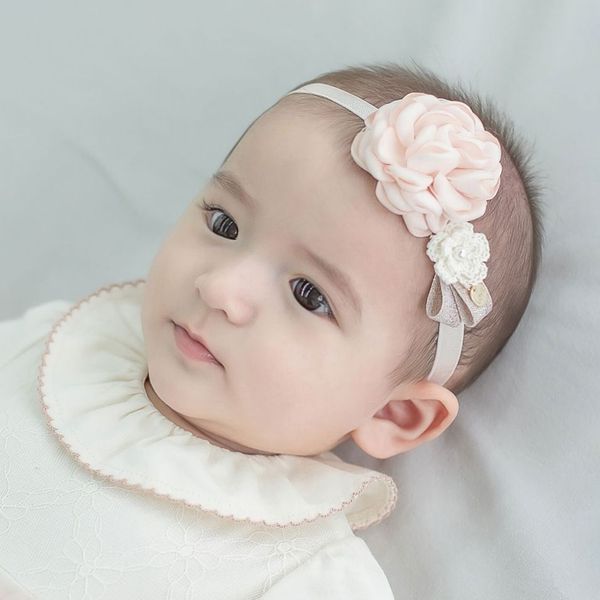 Doux infantile bébé bandeau rose fleur élastique bandeau enfants enfants princesse bandeaux accessoire de cheveux