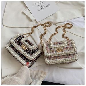 Sweet Lady Flap Square Bag 2019 Été Nouveau sac à main pour femmes de haute qualité Perle pour la chaîne de serrure à main Bag1255N