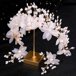 Doux rose clair perle perlée fleur bandeau couronne mariée coiffures pour fête de mariage femmes cheveux accessoires anniversaire robe de bal diadème bijoux cadeau CL3432