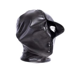 Doux magique Double couche en cuir à lacets masque à capuche réglable fermeture éclair fermé masque occultant bandeau tête harnais Mask6794498
