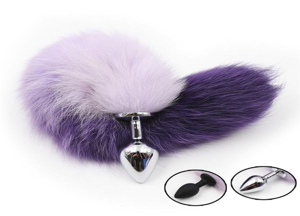 Sweet Magic Belle Purple Fox Tail Anal Butt Butt Stopper Anus lisse anus jouet avec gradient adulte Game Sex Toys3452788