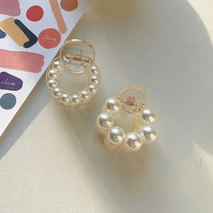 Sweet Mini Round Pearl Hair Clips For Women Girls Hair Claw Chic Barrettes Claw Crab Styling Fashion Hair Accessoires