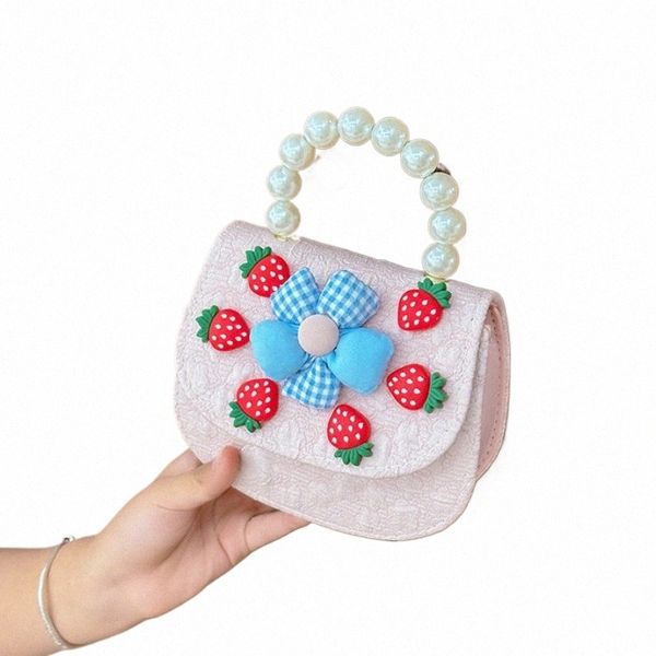 Dulce perla mango Princ bolso de hombro encantador Carto niños pequeños bolsos cruzados lindo fr bebé niñas Cpurse bolsos f5h6 #