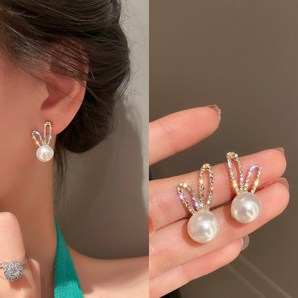Doux perle goujons boucles d'oreilles créoles pour femmes couleur or blé goutte minimaliste mariage mode grâce bijoux