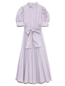 Zoete bladerdeeg korte mouwen geplooide jurken voor vrouwen chique boog ontwerp zomerjurk stand kraag bandage vestidos mujer 210514
