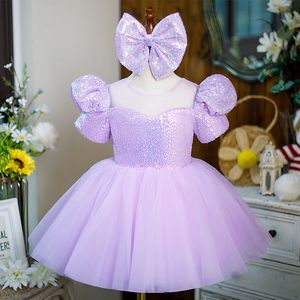 Robes de fille de fleur de bijou violet doux robes d'anniversaire de fille jupe de fête de filles robe de tous les jours vêtements de fête pour enfants SZ 2-12 D322119