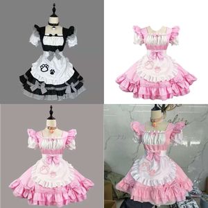 Sweet Queen Japanese Lolita A Line Mini Dress Blondewig Shortwig Haikyuu Exploit Cosplay Ladies Lace Trim Maid Uniform Mouw