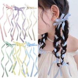 Sweet Ribbon Long Bow Hair Claw Clip For Women Girls Kawaii Child Ballet Haarspeld Hoofdband Geschenkfeestje Holiday Accessoires