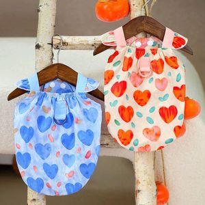 Sweet Sling Cat Dog Hoodies Blue Orange Print Vêtements Summer Pet pour petits chiens Chiot Vest Shirt Sweethirt Chihuahua XL 240328