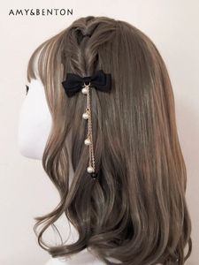 Doux gland perlé arc Y2K fille cheveux accessoires mode coréenne mignon perle pendentif Clips pour femmes Kawaii Lolita arcs 240106