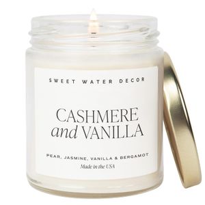 Bougie de sy de vanille de décor d’eau douce |Bougies parfumées à la noix de coco lactée, au frangipanier et au cachemire doux pour la maison