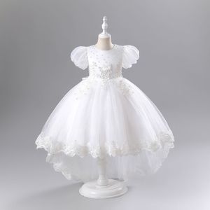 Sweet White Rose Blue Champagne Jewel Girl's Birthday / Party Robes Girl's Pageant Robes Flower Girl Robes Girls Everydrow