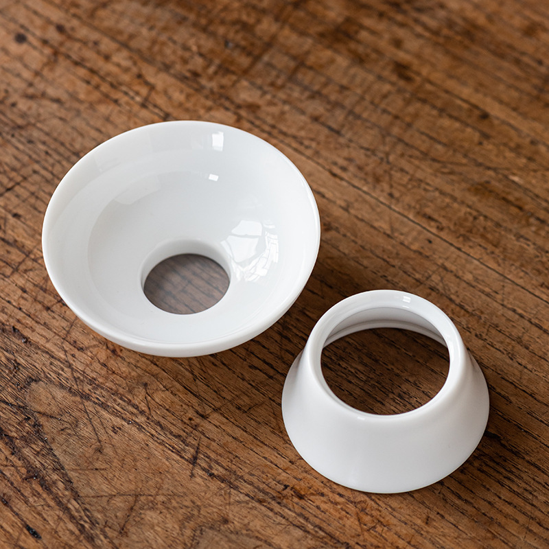 Sweet White Porcelain Tea Leakage Tea Filter Male Cup Combined Tea Strainer Screen Household Ceramic Tea Infuser Tea Ceremony