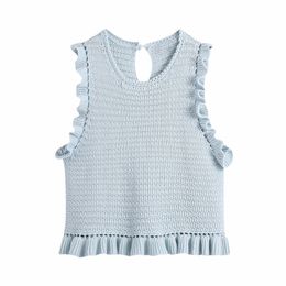 Femmes douces V cou tricoté gilet printemps-automne mode dames collège style mignon femme couleur unie tricots top 210515