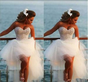 Sweetheart Crystal Beads Trouwjurken Corset Puffy Tule Rok Fashion Formal Party Draag Pageant Beach Bridal Jads Vestido