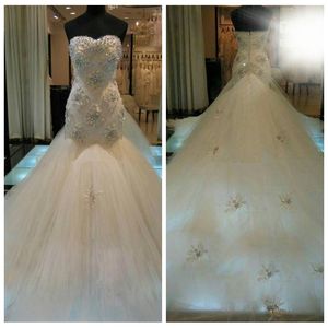 Robes de mariée sirène chérie, Slim, perles en cristal, robes de mariée luxueuses, Bling Bling, 2023