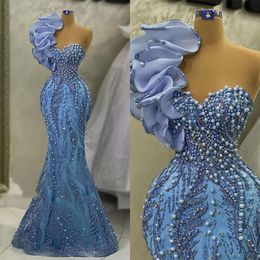 Lieverd parel zeemeermin prachtige applique jurken plooi prom tule vloer lengte ritssluiting backless op maat gemaakte feest avondjurk Vestido de noite