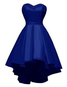 Sweetheart Satin High Low Party Jurken 2020 Simple Cocktail Dress Lace Up Prom Jurken Royal Blue White Black