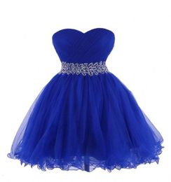 Chérie courte mini robes de soirée avec cristaux ceinture bleu tulle graduation robe de bal pas cher occasion spéciale cocktail party8586336