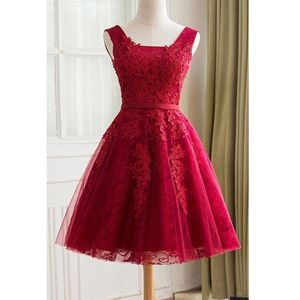 Cariño Tulle HomeComing Vestidos con sash Crystal Vestido Vestido Vestido de fiesta Vestido corto Lace Up