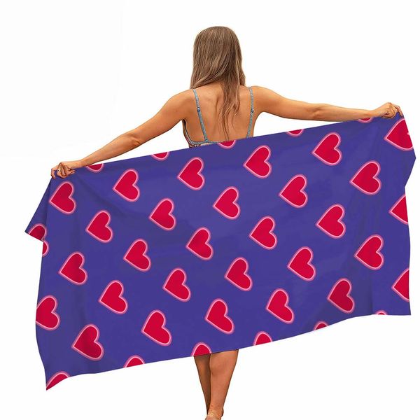 Amoureux des amoureux serviette de plage microfibre portable rapide rapide sable sec rapide sable extérieur voyage nager mince tapis de yoga copine cadeaux femmes