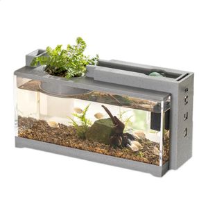 SWEETHOME ABS Kleine Aquarium Fish Tank Kit Ingebouwde Zuurstof Bar Mute Multifunctionele Desktop Landschap Fish Tank Home Ornamenten 240314