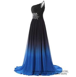 Sweety Sexy Gradient Rampe OneShoulder Aline Robes de soirée formelles 2021 Sequins Lace Up Crystal Murffon Cocktail Prom Prom Party Gown6029567