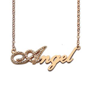 Sweey livraison directe Script personnalisé nom collier-initiale pleine pierre de naissance cadeau expédition locale pour le cadeau de la Saint-Valentin