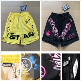 short de bain hellstar shorts designer shorts hommes shorts plage troncs pour la natation rue hipster hipster lettre imprimer camo sport décontracté maille hellstar chemise a1