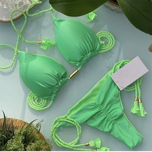 Traje de baño 17 colores Traje de baño trenzado de color sólido Bikini multicolor Traje de dos piezas Tela especial Traje de baño brasileño para mujer 230701