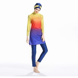 Zwemkleding 2021 Moslim badkleding Islamitische Volledige omslag bescheiden zomerstrand Arabische vrouwen strandkleding Burkini zwempak Sport Bading Pak