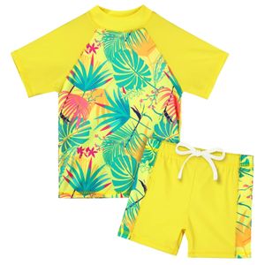 Ropa de baño BAOHULU Traje de baño para niños UPF 50 UV Protector solar Protector contra erupciones Conjunto de dos piezas Ropa de playa Verano Deporte acuático Traje de surf 230325