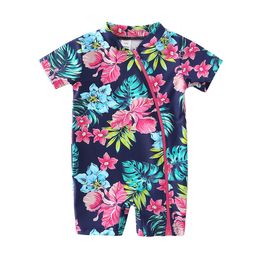 Maillot de bain avant maillot de bain baigneurs imprimé bébé maillot de bain filles Protection solaire maillots de bain enfant en bas âge Sunsuit enfants maillots de bain 230325