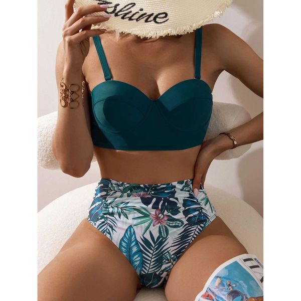 Maillot de bain taille haute Bikini ensemble 2023 nouveau maillot de bain à volants femmes maillot de bain licou Push Up maillot de bain maillots de bain Biquini AA230425