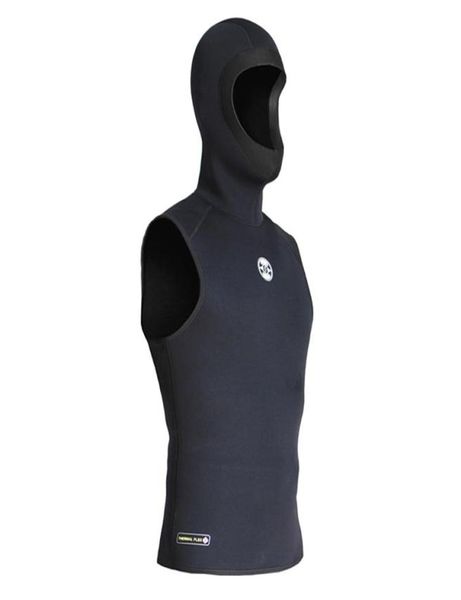 Maillot de bain à capuche gilet de plongée sous-marine 3mm néoprène hommes combinaison humide à la dérive maillots de bain plongée en apnée sans manches avec 1203495