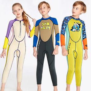 Maillot de bain Enfant Maillots De Bain Colorés Néoprène Plongée Surf Combinaison Pour Enfants Plongée Sous-Marine Costume Maillots De Bain Plongée Gratuite Bain Humide 231030