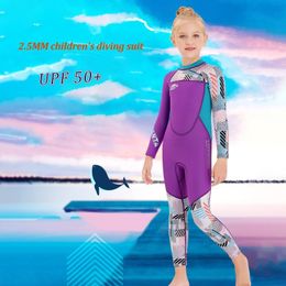 Zwemkleding kinderen duiken pak neopreen een stuk lange mouwen uv bescherming zwemkleding wetsuit zwempak kinderen jongens meisjes meisjes