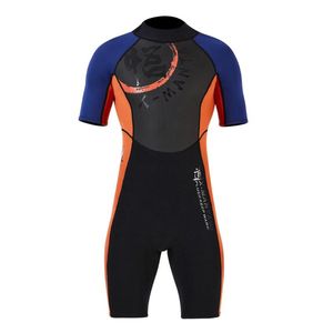 Zwemkleding mannen korte mouw wetsuit 3mm neopreen shorty duik fullsuit jumpsuit jumpsuit jas