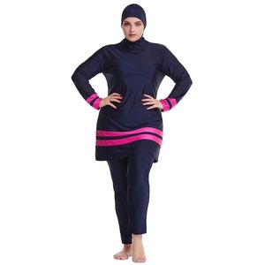 Maillot de bain musulman maillot de bain entièrement couvert femmes maillots de bain Hijab à manches longues 3 pièces islamique grande taille plongée surf natation Rash Guard 230303