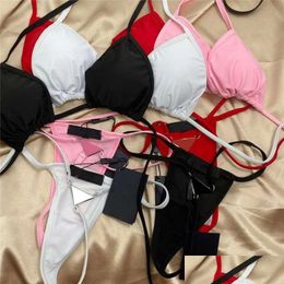 Badebekleidung PRD01 Y Thongs Badeanzug Bikini Set Damen Hardware Bademode Mix 4 Farben Badeanzug Fast Ship Badeanzüge Pad Tags Drop Deli Dhl4W