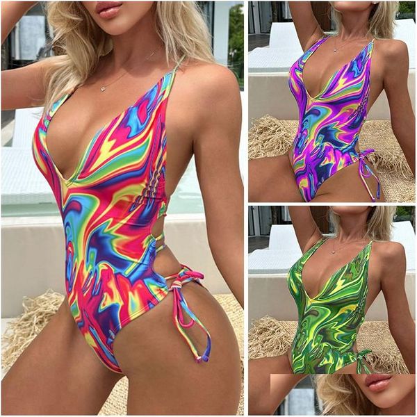 Swim Wear Swimsuit Womens European and American Style Instagram y Backless One Piece Bikini rassemblement Ering Belly Slimming Drop Deved OtbyB