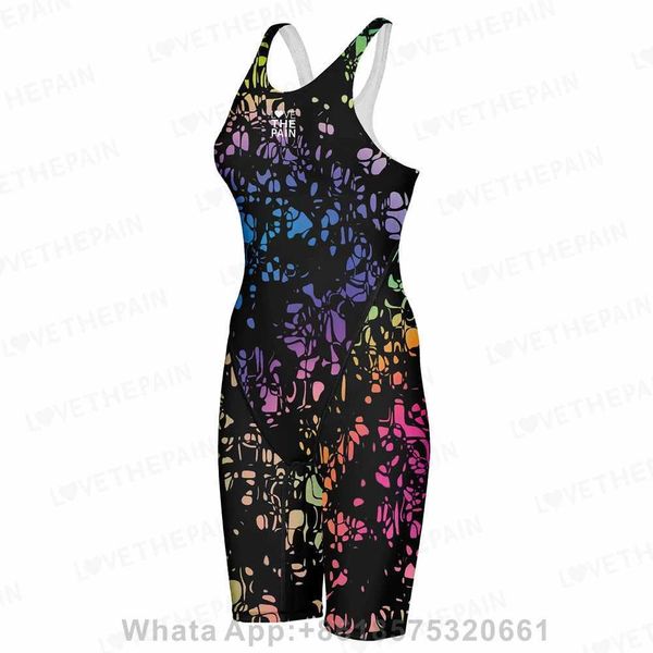 Maillot de bain Entraînement compétition dos Tech maillot de bain cou au genou femme sans bretelles confort dos maillot de bain une pièce maillot de bain sports aquatiques 240311