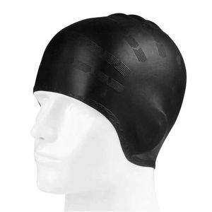 Gorros de natación 2021 Hombres Mujeres Adultos Gorros de natación de alta elasticidad Gorro de piscina impermeable Proteger las orejas Cabello largo Sombrero de buceo de silicona grande YQ240119