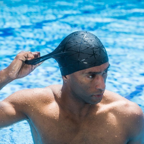 Gorros de natación 3D Elástico Profesional Gel de sílice Gorro de natación Impermeable Protección para los oídos Adultos Hombres Mujeres Pelo largo Sombrero de natación Cubierta Hueso del oído Piscina 230503