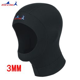 Zwemkappen 3 mm Neopreen Diving Hat Professional Uniex NCR Fabric Swimming Cap Winter Proof Wetsuits Head Cover helm Swimwear 1 stcs 230503
